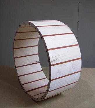 14" x 6" x 0.5" Maple/ Paduck Stripes Stave Snare Shell